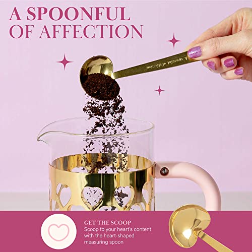 Paris Hilton 8-Cup French Press Coffee Maker, Heart Scoop, Pink