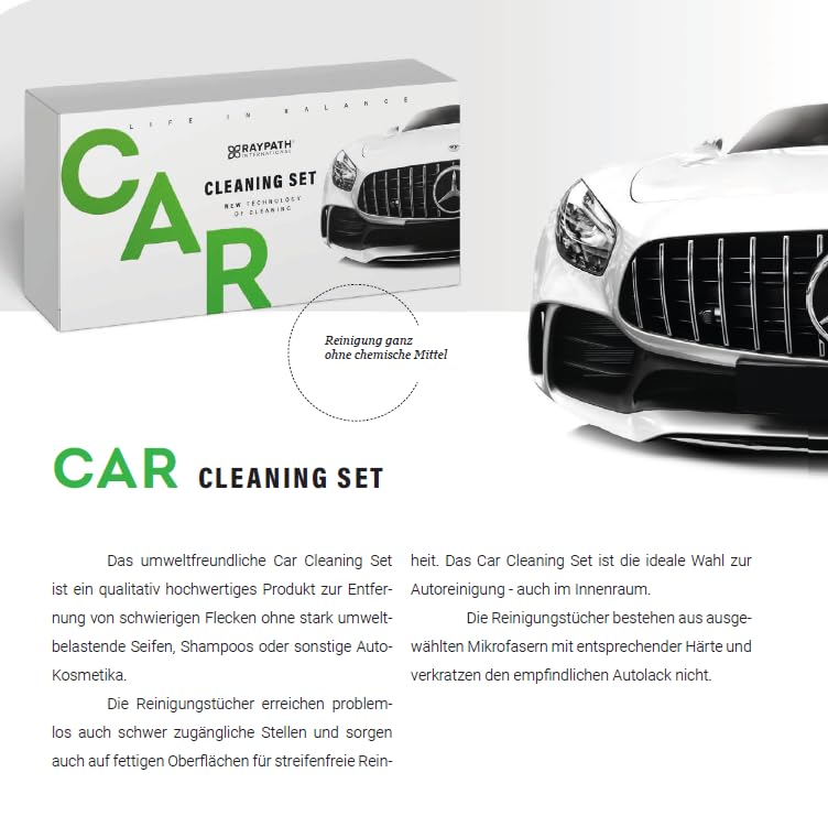 Car Cleaning Set - Set auto - Microfibra ecologica per la pulizia del veicolo senza prodotti chimici