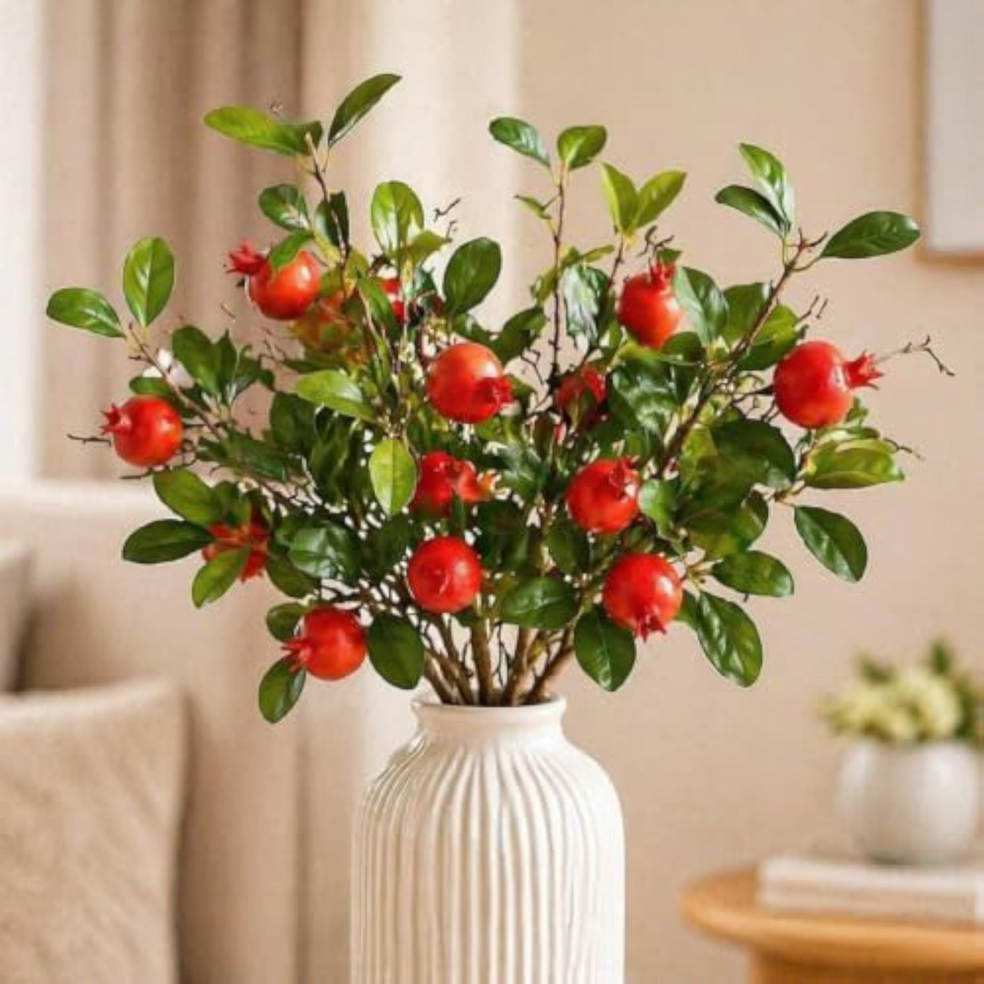 Artificial Pomegranate Plant Stick, 12 Pcs