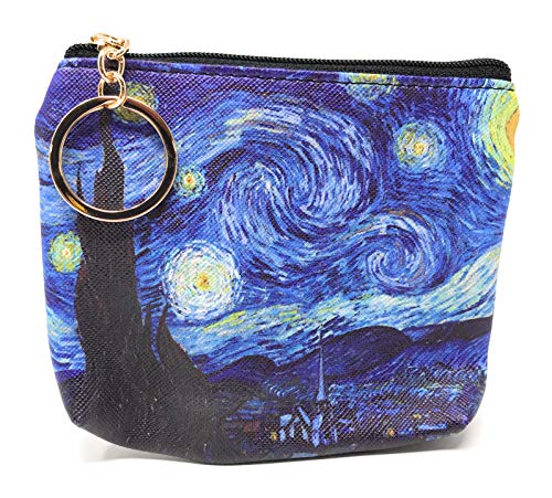 Value Arts Van Gogh Starry Night Coin Purse Pouch With Key Ring #TOP1