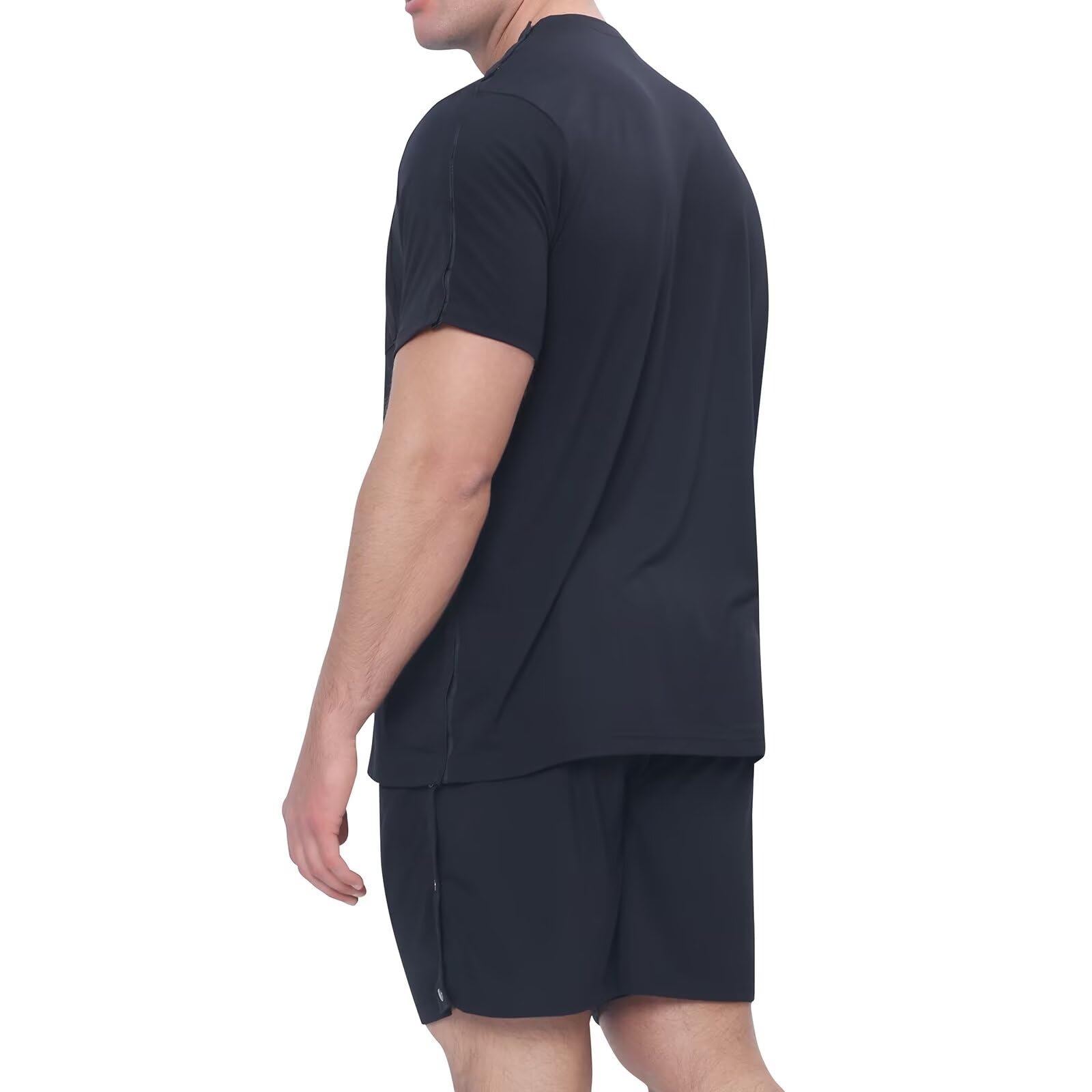 Landofgenie Męskie Spodnie Sportowe Unisex Dysmontable, Krótkie Fitness/Bieganie, Po Operacjach z Kieszenią