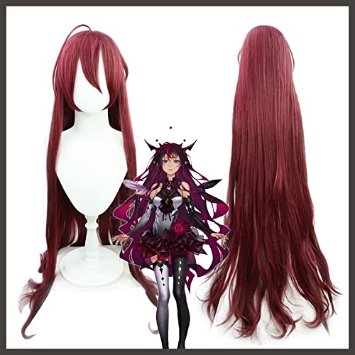 VTuber IRyS Wig Hololive English Cosplay Project HOPE VSinger Dark Red 120cm Long Straight Girls Hol
