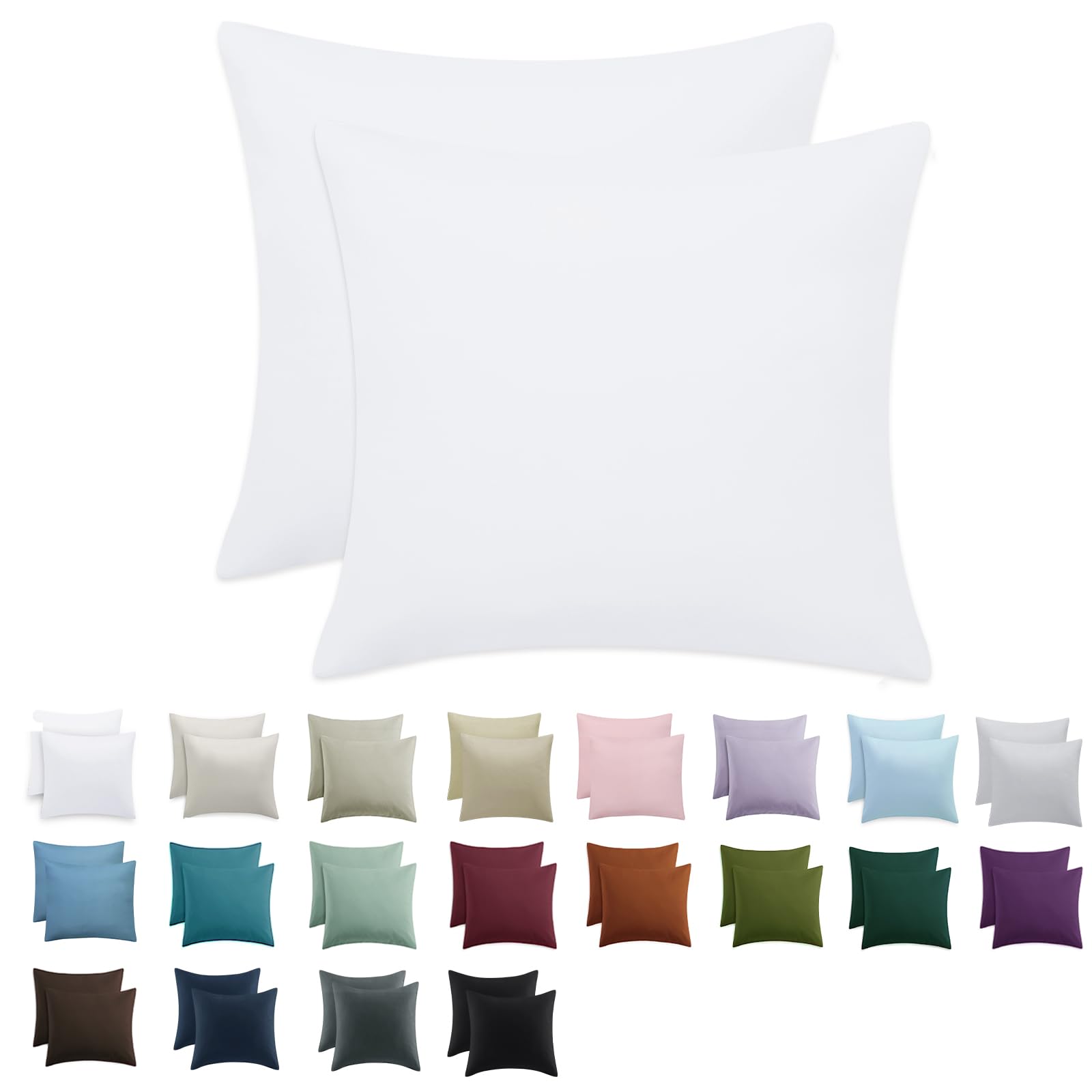 Tifschlaf Kissenbezug 2er Set - Kopfkissenbezug mit Reißverschluss aus Mikrofaser Weich, Pillow Case