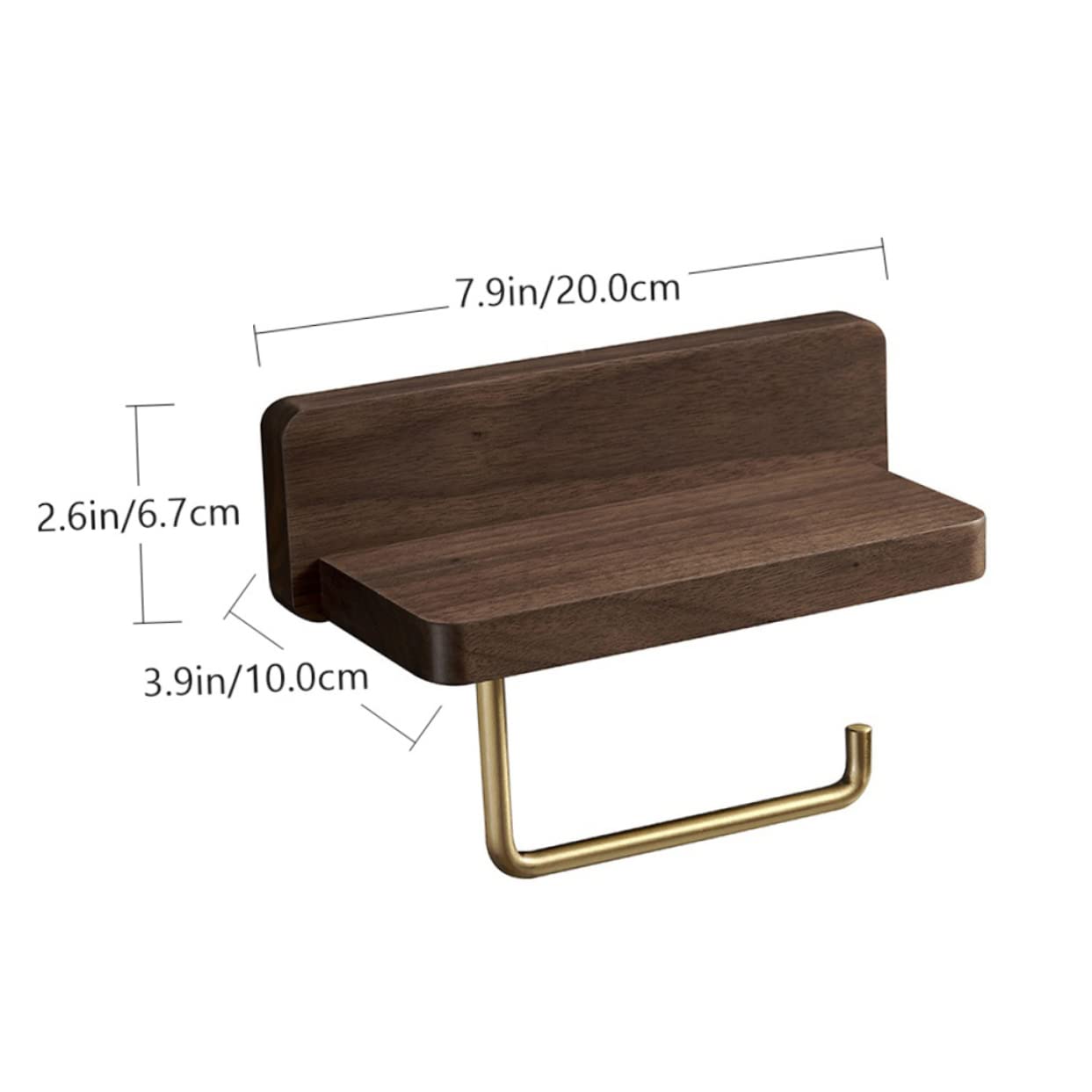 Balacoo Solid Wood Toilet Paper Roll Holder Wall-Mounted Paper Dispenser Industrial Bathroom Stand