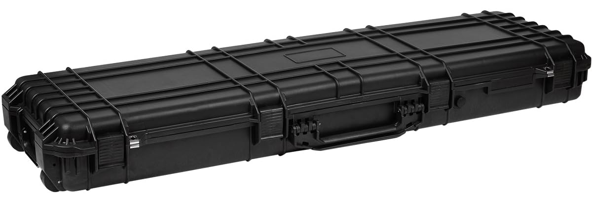 SEVICO Universalbox Waffenkoffer für Gewehre mit Rasterschaumstoff robuste Schutzkoffer aus Kunststoff mit Schaumstoffpolsterung und Druckausgleichsventil 134,6x40,6x15,5cm | Schwarz