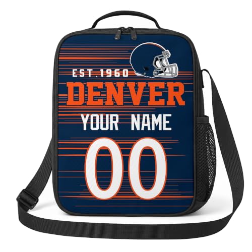 Image of Denver Lunch Bag Custom Name and Number Personalized Gifts | Custom Personalized Lunch Box for Men Women