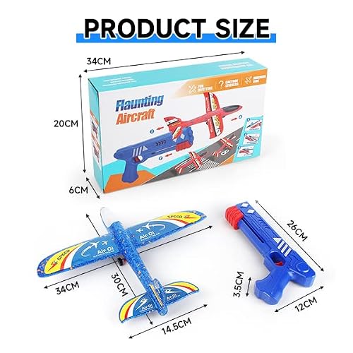 Jawojowa 3 Pack Airplane Launcher Toys For Kids，Foam Glider Catapult Plane Outdoor Sport Toy Gifts For 6 7 8 9 10 11 12 + Year Old Boys Girls #TOP2