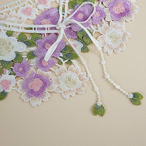 Fairytale Detachable Fake Collar Lace Shawl Embroidery Floral Capelet4
