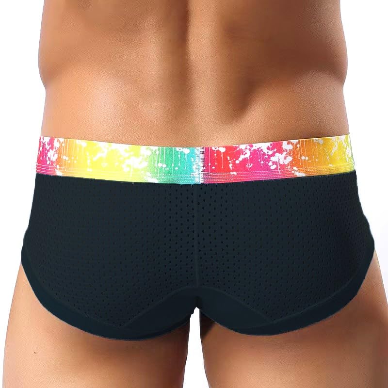Multicolor Pride Brief Men Underwear for Men Pride Sexy Orgullo Multicolor (Small, Black)2