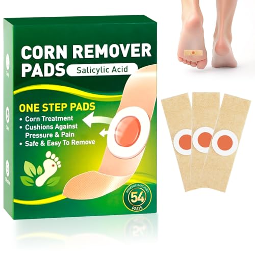 LBOYLOVE 54Pcs Corn Removal Pads Wart Remover Pads Corn Remover for Feet Corn Plasters Verruca Treatment Pad for Hands Feet Relief Corn Pain