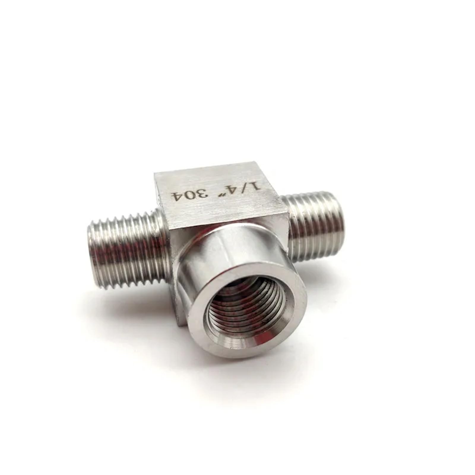 3-drożne męskie złącze gwintowane ze stali nierdzewnej, 1/8 "1/4" 3/8 "1/2", adapter wysokociśnieniowy (45359, żeński-męski-żeński)