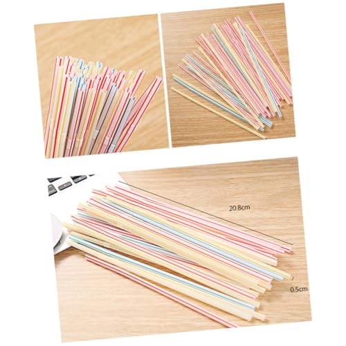 Pitillos plásticos desechables flexibles 600 pcs multicolor 20.8 cm miniatura 6