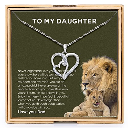 Daughter Gifts from Dad, 925 Sterling Silver Daughter Necklace Gifts for Daughters To My Daughters Necklace Birthday Christmas Gift