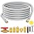 24 Feet High Pressure Braided Stainless Propane Hose Extension with 3/8" Female Flare,6 PCS Conversion Coupling for BBQ Grill, Fire Pit, Heater