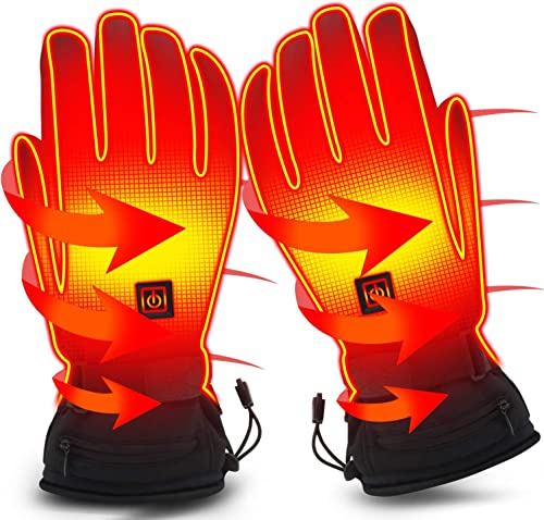 Gants Chauffants, Gants chauffants Électriques avec 3 Réglages de Chaleur, Gants Thermiques pour Hommes et Femmes, Gants d'hiver Chauffants pour le Cyclisme, la Moto, le Ski, le Snowdoard et la Chasse Cover