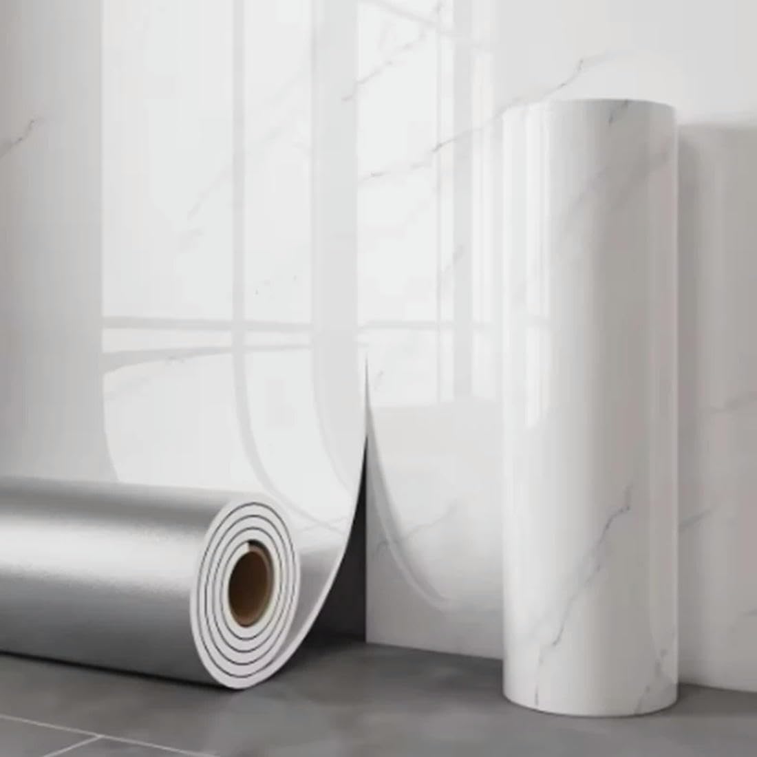 1 Rotolo Carta da Parati autoadesiva in Schiuma Spessa per Camera da Letto, Effetto Marmo, Piastrelle in Ceramica, Adesivo da Parete Impermeabile per Bagno