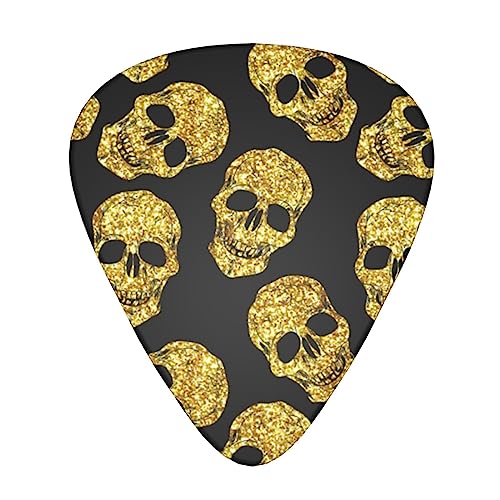 Lot de 12 médiators tendance et durables en forme de tête de mort pour ukulélé guitare électrique basse - Les Beatles, Paul McCartney, John Lennon, RIngo Starr, George Harrison Lot de 12 médiators tendance et durables en forme de tête de mort pour ukulélé guitare électrique basse