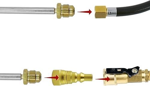 Miniatura 6 de MENSI Diseño actualizado SEGURIDAD Adaptador de propano para colector de tubería con accesorios de conexión rápida de 14 de pulgada, enganche para