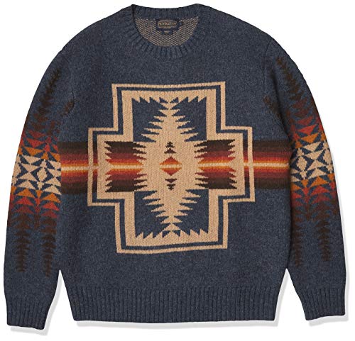 Pendleton Men's Shetland Harding Crew Neck Sweater, Navy Harding, MD