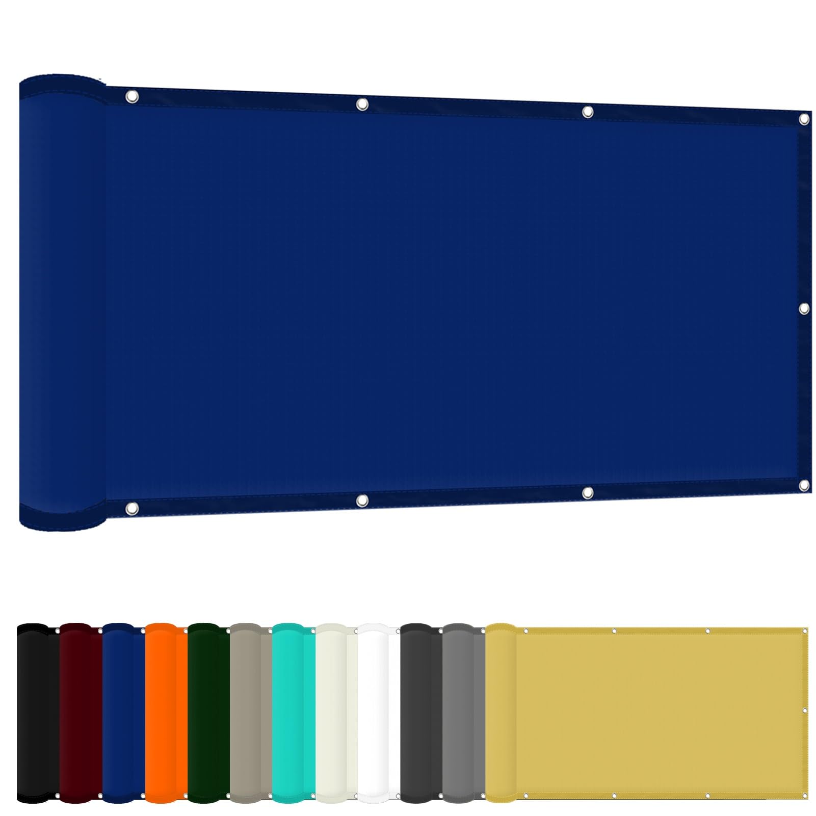 Pergola Canopy Replacement 45 x 250 cm(18 x 98inch) Waterproof Shade Sail Sunshade 98% UV Block with Free Rope & Fixing Kit Pergola Balcony Sail Shades Fence, Navy Blue — image 1