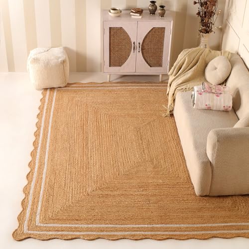 VEVARA HOMES Natural Wave Jute Area Rug – Extra Large