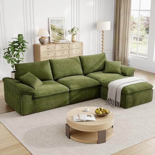 LIKIMIO CloudLuxe 120' Modular Sectional Sofa, Deep Seat Cloud Couch with Teddy Upholstery,...