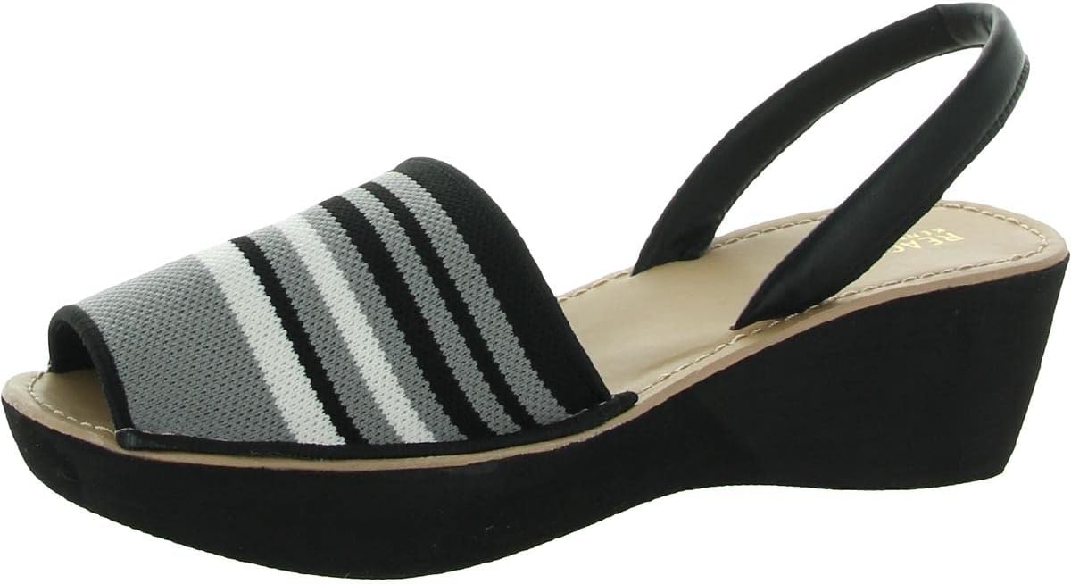 Kenneth Cole Reaction Women's Fine Glass Wedge Sandal 8 Black Multi