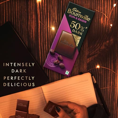 Image of Cadbury Bournville Rum & Raisin 50% Dark Chocolate Bar, 78 Gm (Pack Of 3)