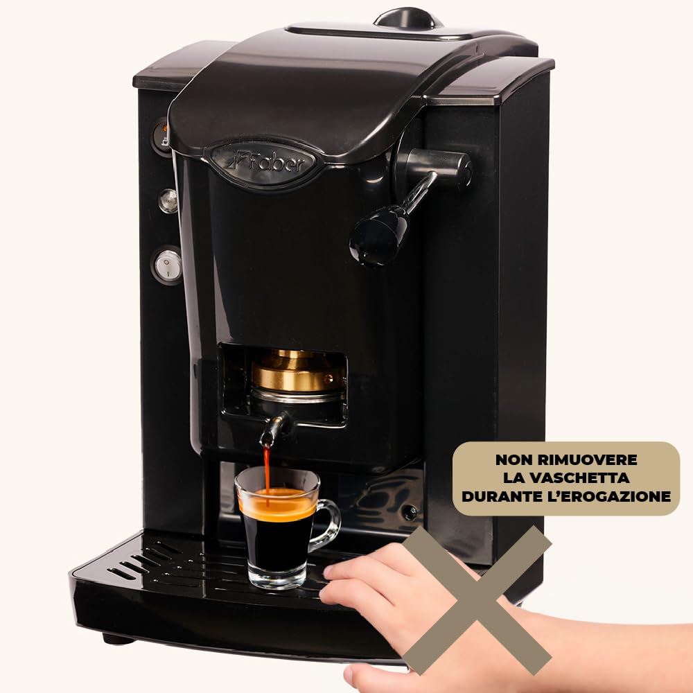 FABER COFFEE MACHINES POD Coffee Machine 44 mm Adjustable Brass Pad Press SCHWARZ