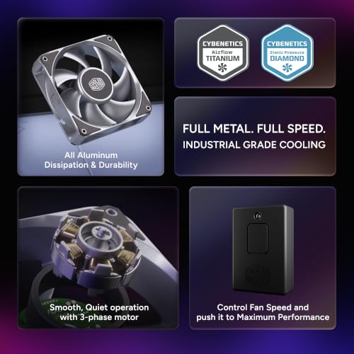 Image of Cooler Master MasterFan A120 FC Case Fan, High Air Pressure, Aluminum Blade