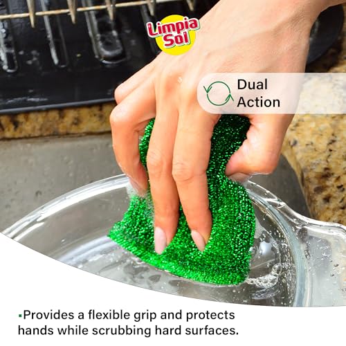 Image of | Pack 12 Steel Mesh Pad | Stainless Steel Wool Scrub - Sponge Apartment Essentials | Cleaning Supplies Sponges Kitchen