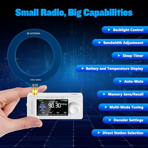 Receptor de radio de onda corta Si4732-ESP32 V3 para escuchar bandas HF y VHF al aire libre 7