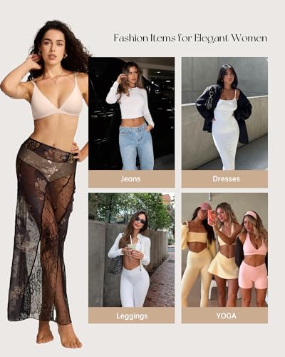 Image of OEAK Seamless Thongs for Women Invisible Thongs No Show Thong Panty Liners Tangas Comfortable Workout G-Strings Underwear Cream XXL