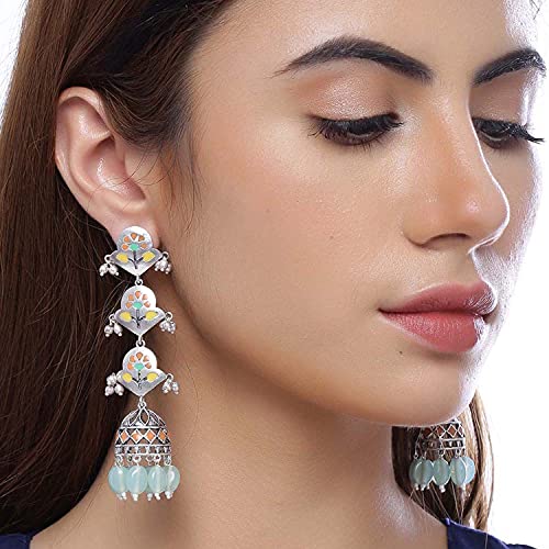 Image of Voylla Bagh E Fiza Dreamy Layered Drop Earrings