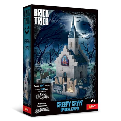 Trefl - Brick Trick: Cripta Spaventosa/Creepy Crypt - Costruisci con i Mattoncini, Mattoncini ECO in Vero Mattone, Riutilizzabili, Kit Creativo per Bambini dai 6 Anni