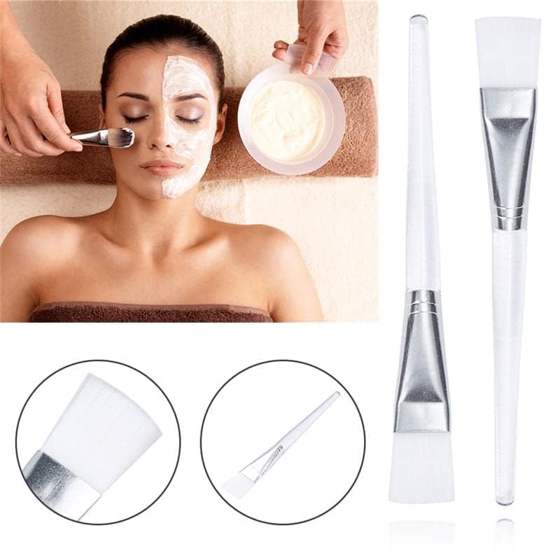 Image of Facial Mask Brush, Professional Skincare Applicator with Wooden Handle, White Bristles