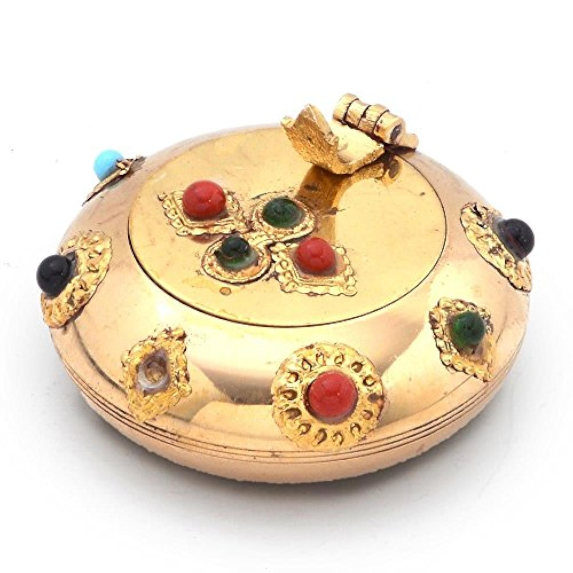 Pure Brass Gemstone Ash Tray, Handicraft Gift
