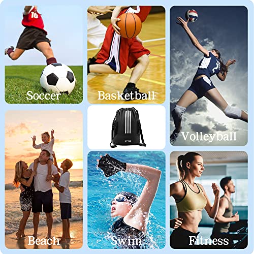 Ontyzz Drawstring Sports Backpack Soccer Backpack Gym Bag Backpack Multifunctional Bag With Shoe Compartment Yoga Swim Beach Bag With Dry-Wet Separate #TOP5