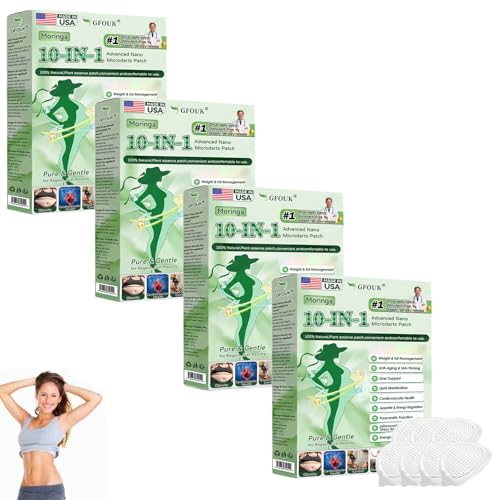 GFOUK Moringa Berberine X NAD 10-in-1 Patch 2026 New Moringa Berberine Patches Natural Nano Microdarts Patch for Women and Men - Gentle Formula for All Skin (4PCS)