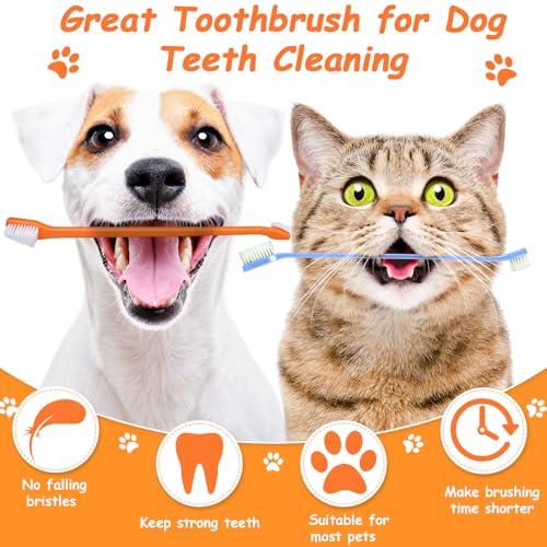 Image of Honeydak Dog Toothbrush Bulk Dual Headed Dental Brushes Dogs Tooth Brushing Kit Long Handle Pet Tooth Brush for Puppy Large Small Cats and Most Pets Teeth Cleaning Dental Supplies(70 Pcs,Multicolor)