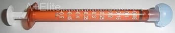 BAXA ExactaMed Oral Liquid Medication Syringe 0.5cc/0.5mL 10/PK Amber Medicine Dose Dispenser with Cap Exacta-Med Baxter Comar Latex Free