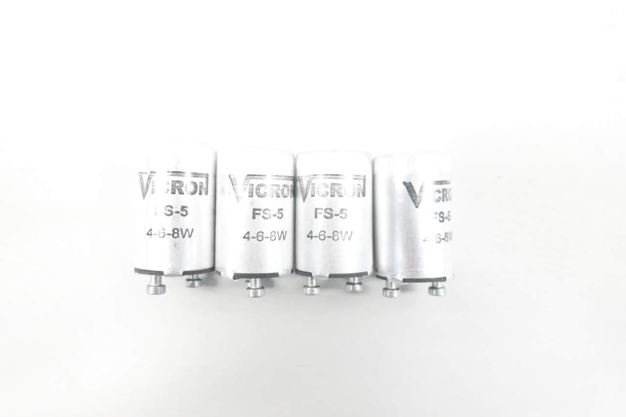 LOT of 4 New VICRON FS-5 Fluorescent Starters 4-6-8W D639887