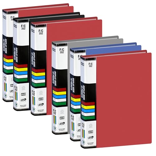 Image of TULMAN 10 Pockets Full Scape Bound A4 Size Presentation Display Book Portfolio File Binders with Plastic Sleeves Document Organizer for Music Sheets Artwork Drawing for School (Color May Vary)(6 PK)