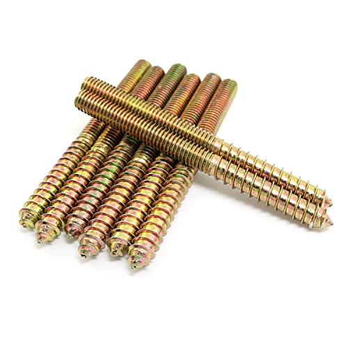 Image of 8pcs Self-Tapping Screw Hanger Bolts 3 /8 inch-16 x 4-1 /2 inch Hanger Bolts Double Headed Bolts for Furniture Wood Joint