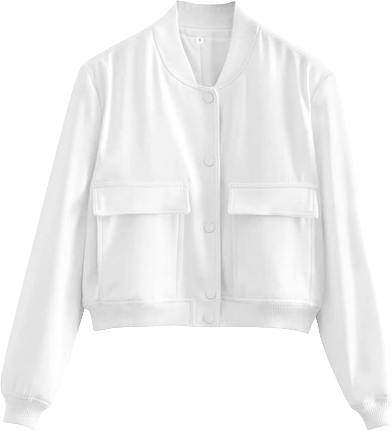 Zeagoo Women Bomber Jacket Casual Button Down Varsity Jackets Shackets With Pockets Outwear - Image 5