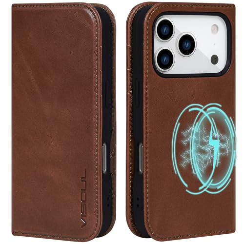 Étui en cuir iPhone 17 Pro VISOUL idéal pour voyager léger au quotidien