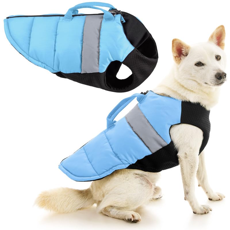 Image of Gooby Padded Vest Lift Dog Harness - Blue, Medium