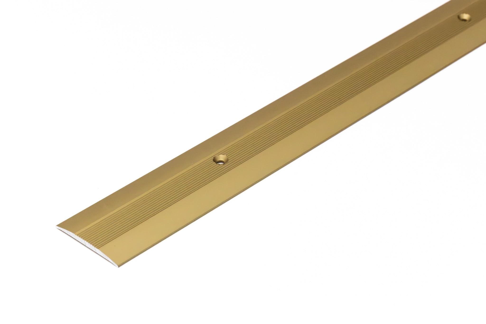TMW Profiles Aluminium Floor Trim - Gold - 38mm – Grooved Door Threshold – Screw-Fix, 1m Long LPOR (Gold)