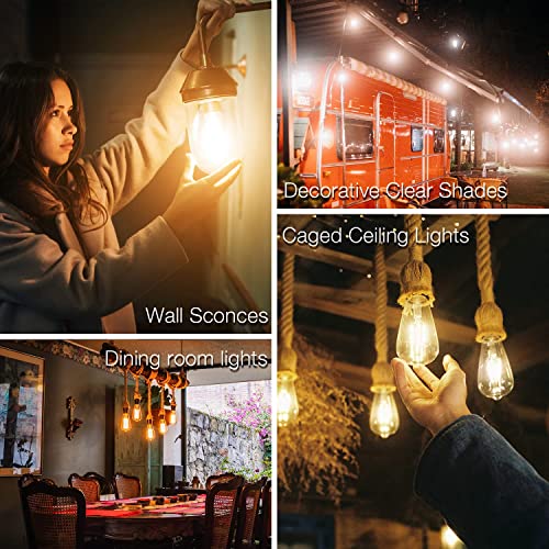 daybetter 4 pack vintage led edison bulbs e26 led bulb 60w equivalent dimmable led light bulbs high brightness 800 lm warm white 2700k st58 antique led filament bulbs clear glass style for home