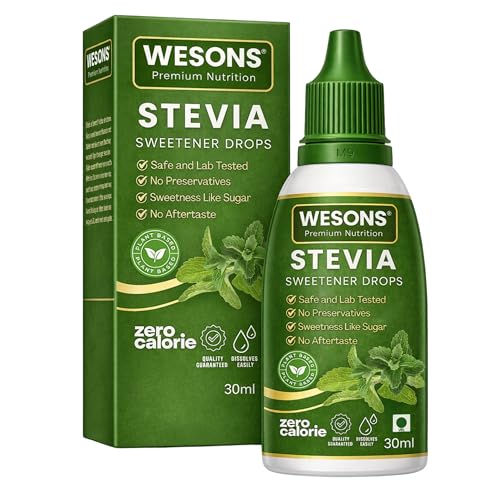 Image of Wesons Pure Stevia Drops Sweetener Liquid Organic (30 ML) - 100x Sweeter Than Sugar - No Erythritol, No Chemicals - 100% Pure Stevia Drops - Stevia Sugar Liquid